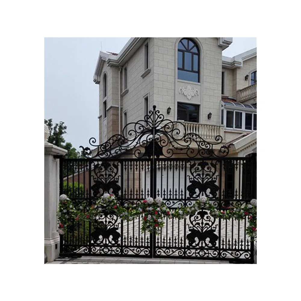 hot-selling Garden Steel Fence Metal Fence wrought iron fence panel and gate