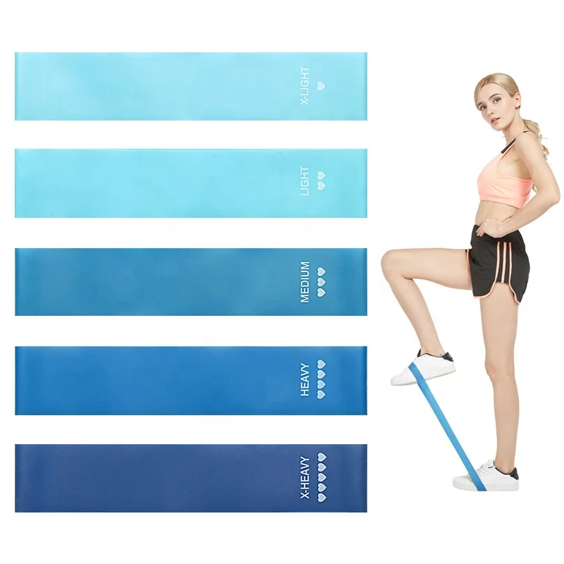 Blue Gradient Resistance Bands Fitness Gum Mini Loop Band Yoga Pilates Sport Training Workout Elastic Bands