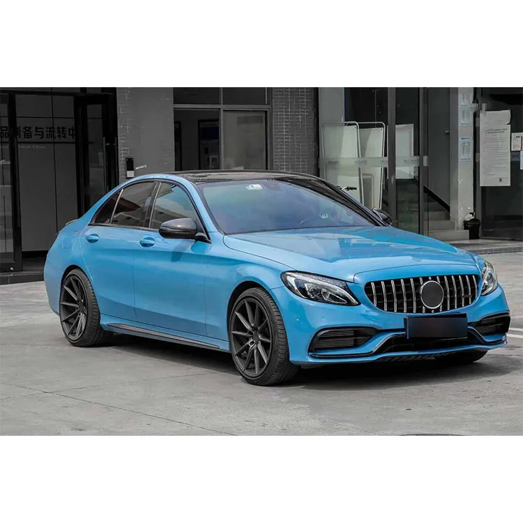 High quality Bodykit For Mercedes Benz W205 C class 19-21 Upgrade to C63 AMG car bumpers Grille exhaust pipe rear lip