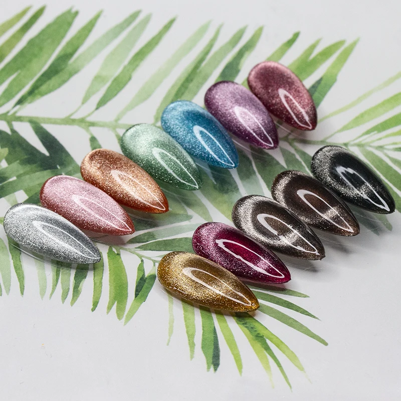 UV Semi-Permanent Varnish Laser Crystal Eyes OEM ODM Private Label Coloured Glaze Cat Eye Nail Product Gel Polish