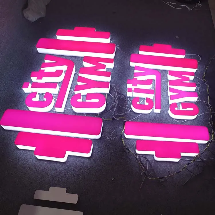 Outdoor Custom LED Lighted Signage Bending Machine Front Side Lit Channel Letter 3d Led Acrylic Letter