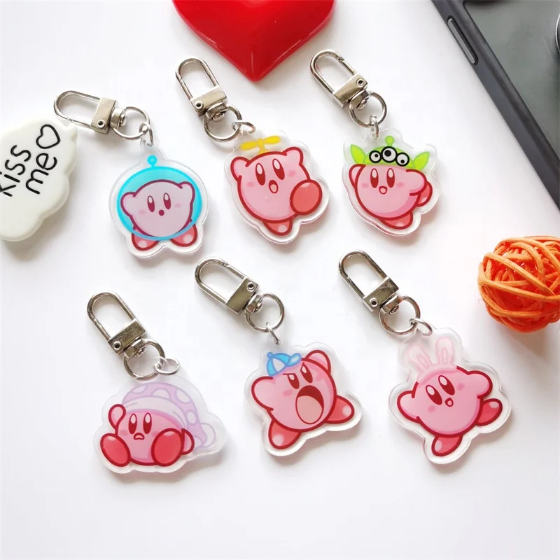 Customizable Bulk Promotional Logo Cute Kawaii Cartoon Anime Clear Holo Glitter Epoxy Acrylic Keychains Kawaii Resin Charms