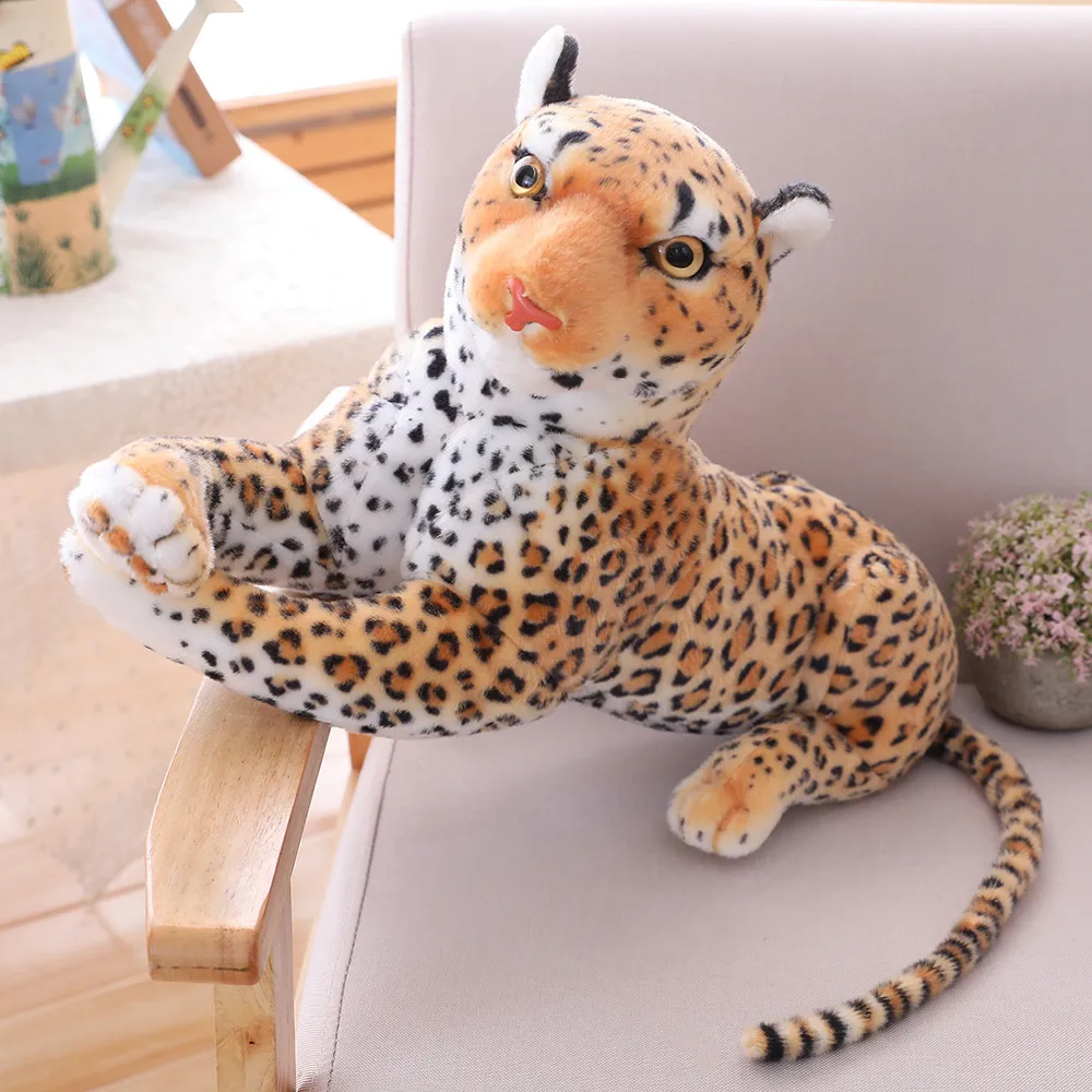 Factory supply wholesale cheetah plush pillow novelty throw plush dolls stuffed leopard toys