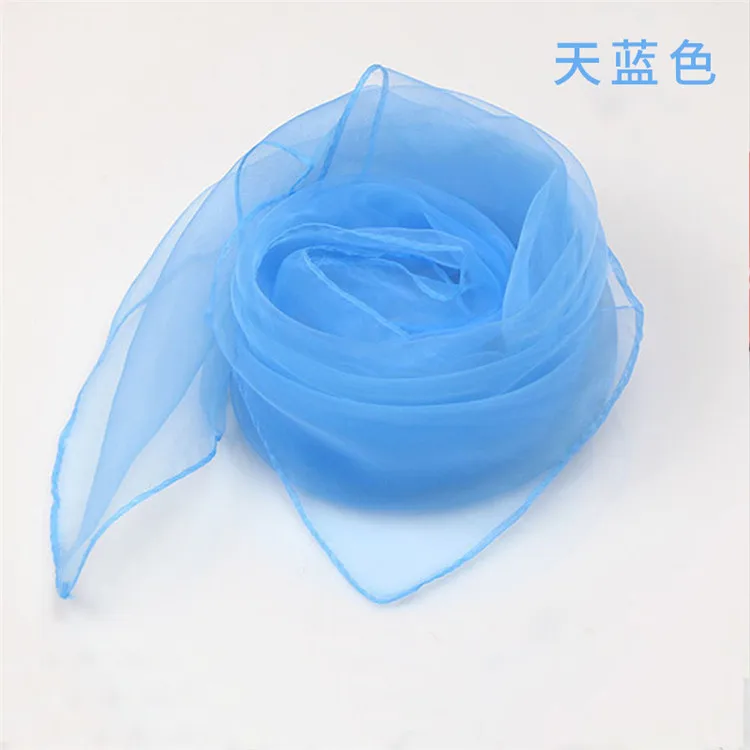 Лидер продаж маленькие квадратные шелковые танцевальные шарфы для жонглирования 45*45 см однотонные выступлений