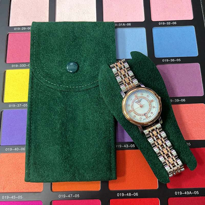 Factory supply Personalized Travel Jewelry Watch Storage Bag For Custom Black Green Red With LOGO Luxury Velvet Watch Pouches