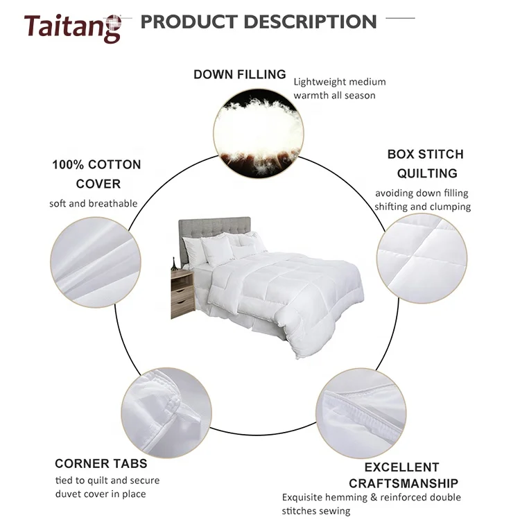 Taitang Comforter Set Hotel Duvet Wholesale Luxury Soft White Queen King Size Hotel Bedding Comforter
