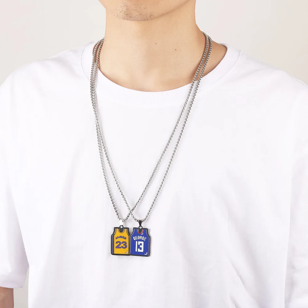 Fashion Ball Clothes Boys Pendant Necklace Men Hip Hop Stainless Steel Necklace Link Punk Choker Chain Link For Women Jewelry