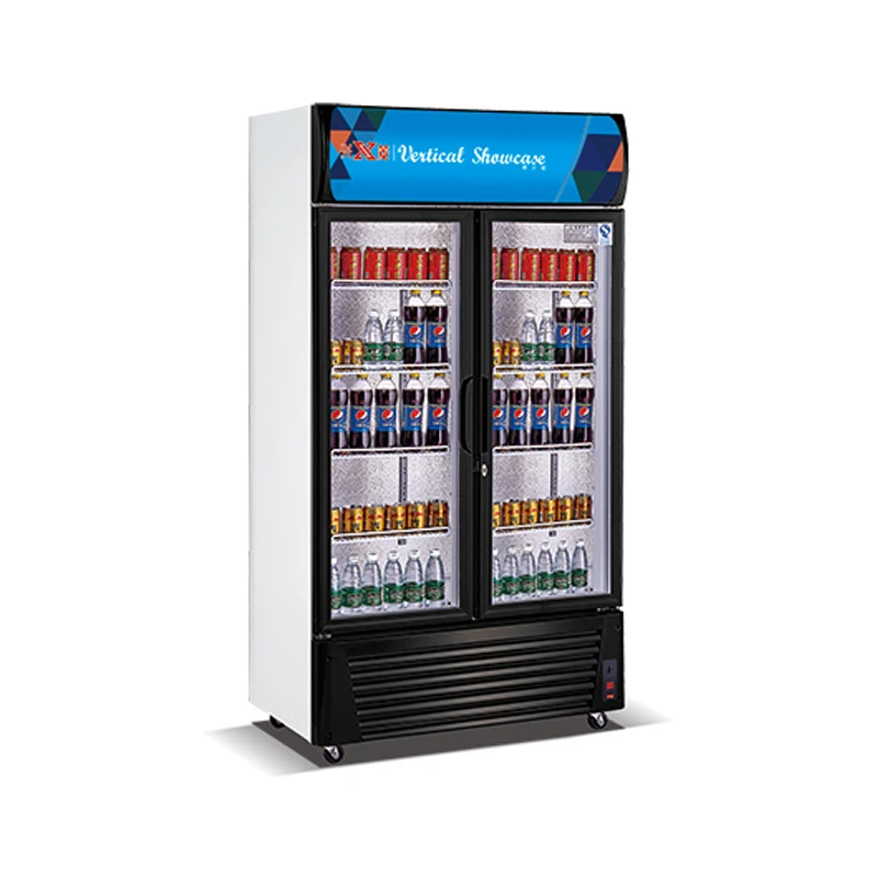 Commercial Vertical Cooler Supermarket Fresh-keeping Refrigerator with Double Opening for Liquor Beverages Chiller Climate