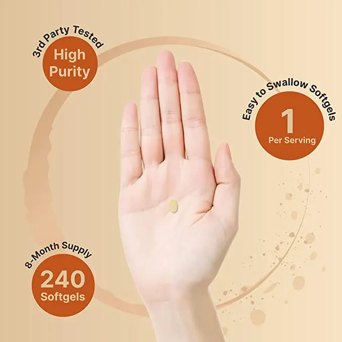 HOT Sale OEM Vitamin D3 K2 (MK7) with Virgin Coconut Oil 240 Softgels Vitamin D3 5000 IU & K2 MK7 100mcg