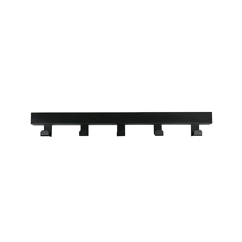 Wall Mounted Coat Racks with 5 Hooks Hanging Holder Towel Rack Modern Black Hanging for Clothes Entryway Bathroom kitchen hooks