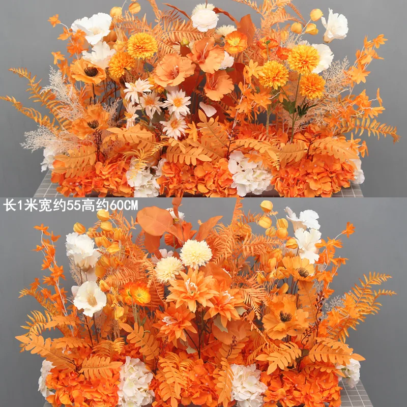 New large-scale floor flower simulation silk flower finished product decoration eucalyptus flower row