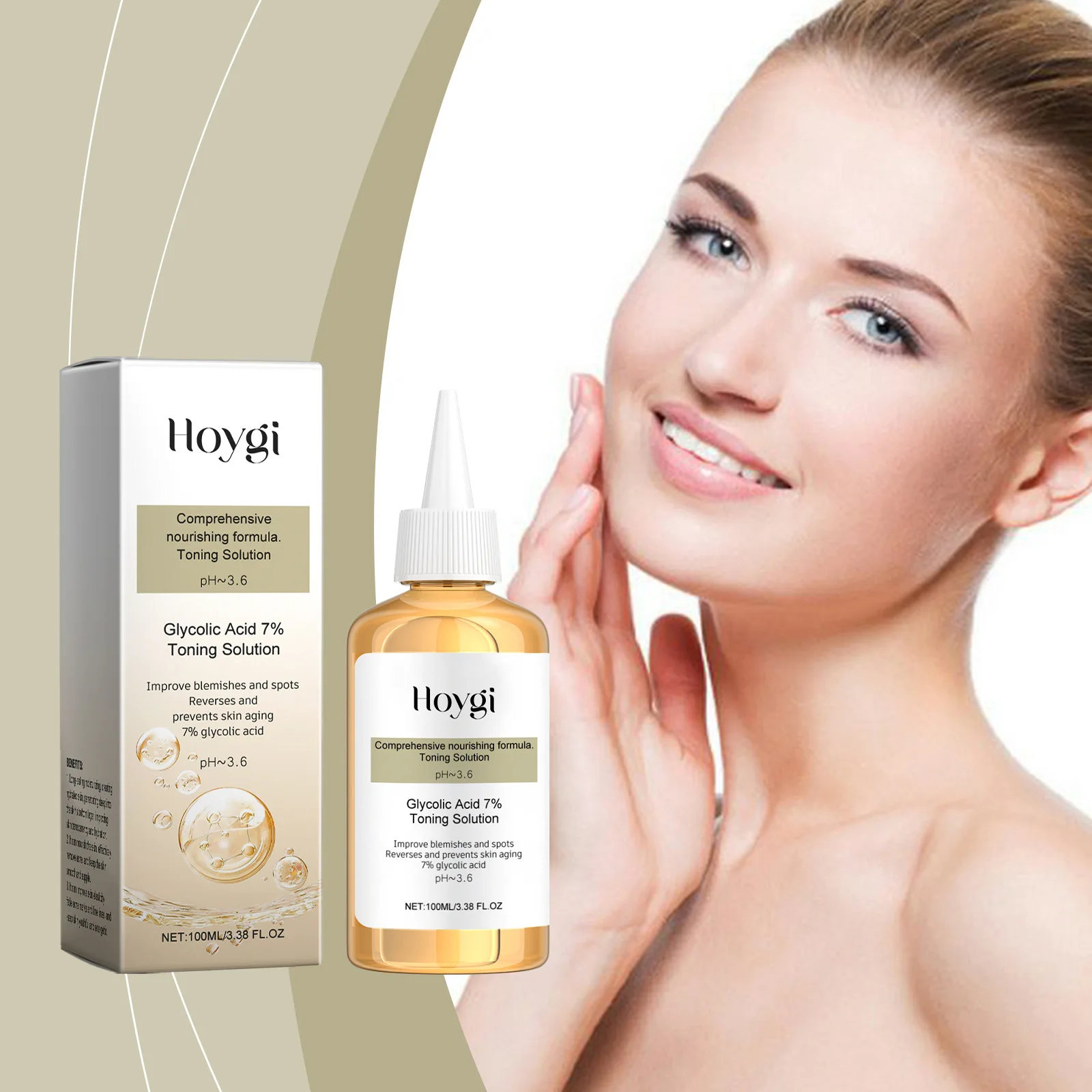 Glycolic Sour 7% Toning Resurfacing Solution for Blemishes and Acne Facial Exfoliation Astringe Pores Glycolic Acid 7% Toner