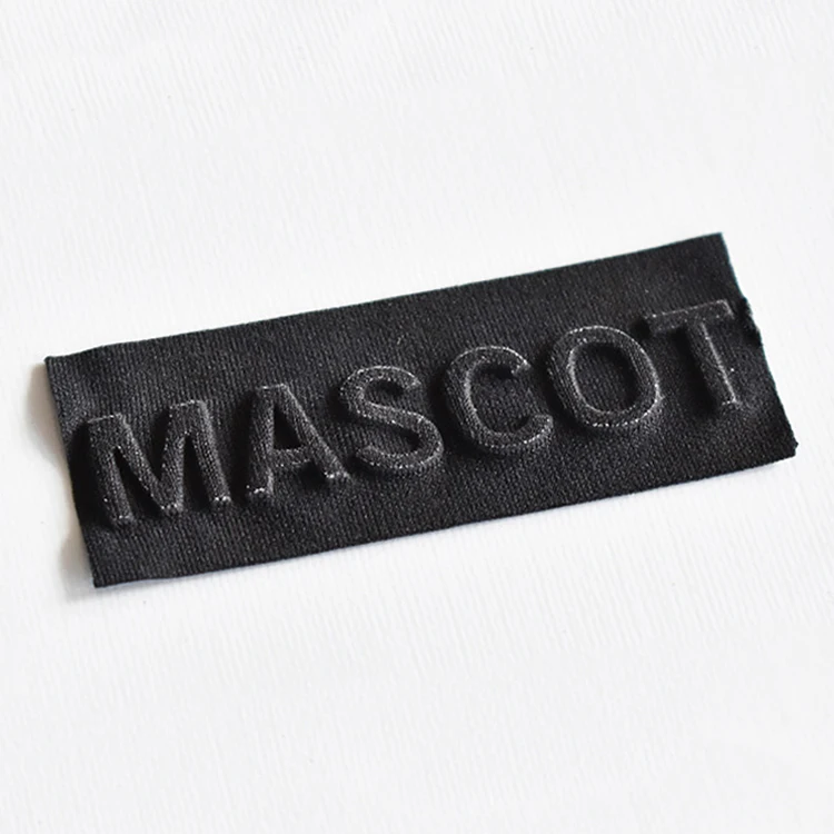 Custom 3D Embossed/Debossed Logo Printed Labels Fabric Embossed Woven Tags For Clothings