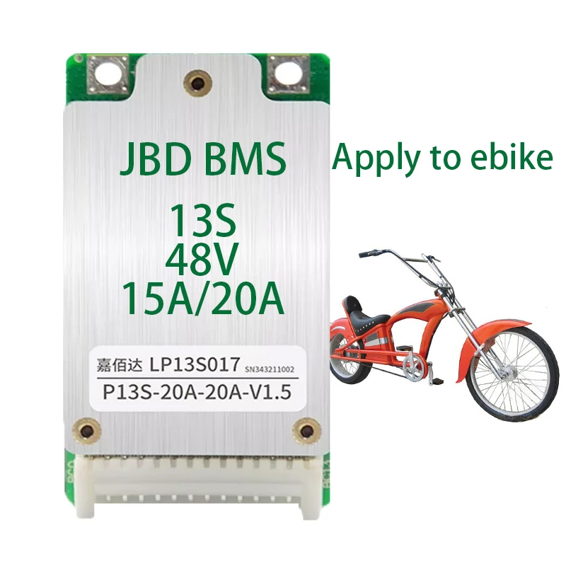 JBD li-ion bms 13S 48v 15A 20A drop protection battery management system for e-bike