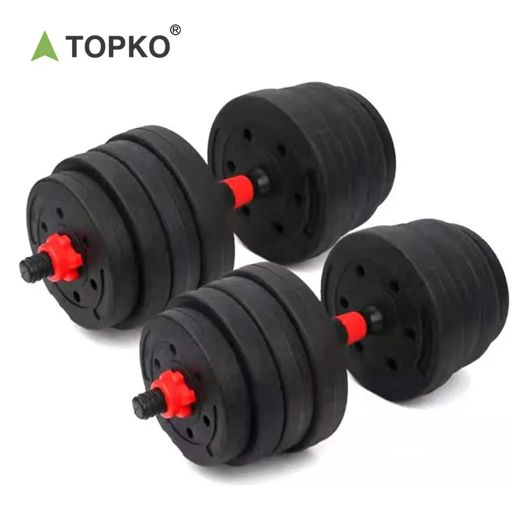 TOPKO Strength Training Cheap Factory Eco-friendly Fitness Free Weight Adjustable Cement Dumbbell