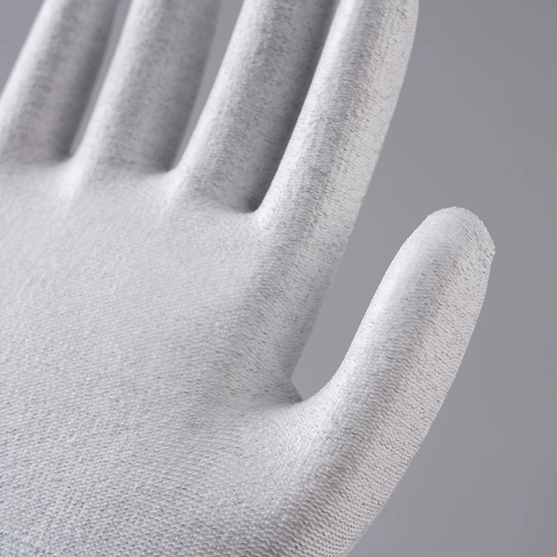 PU coated gloves Carbon fiber Industrial antistatic gloves