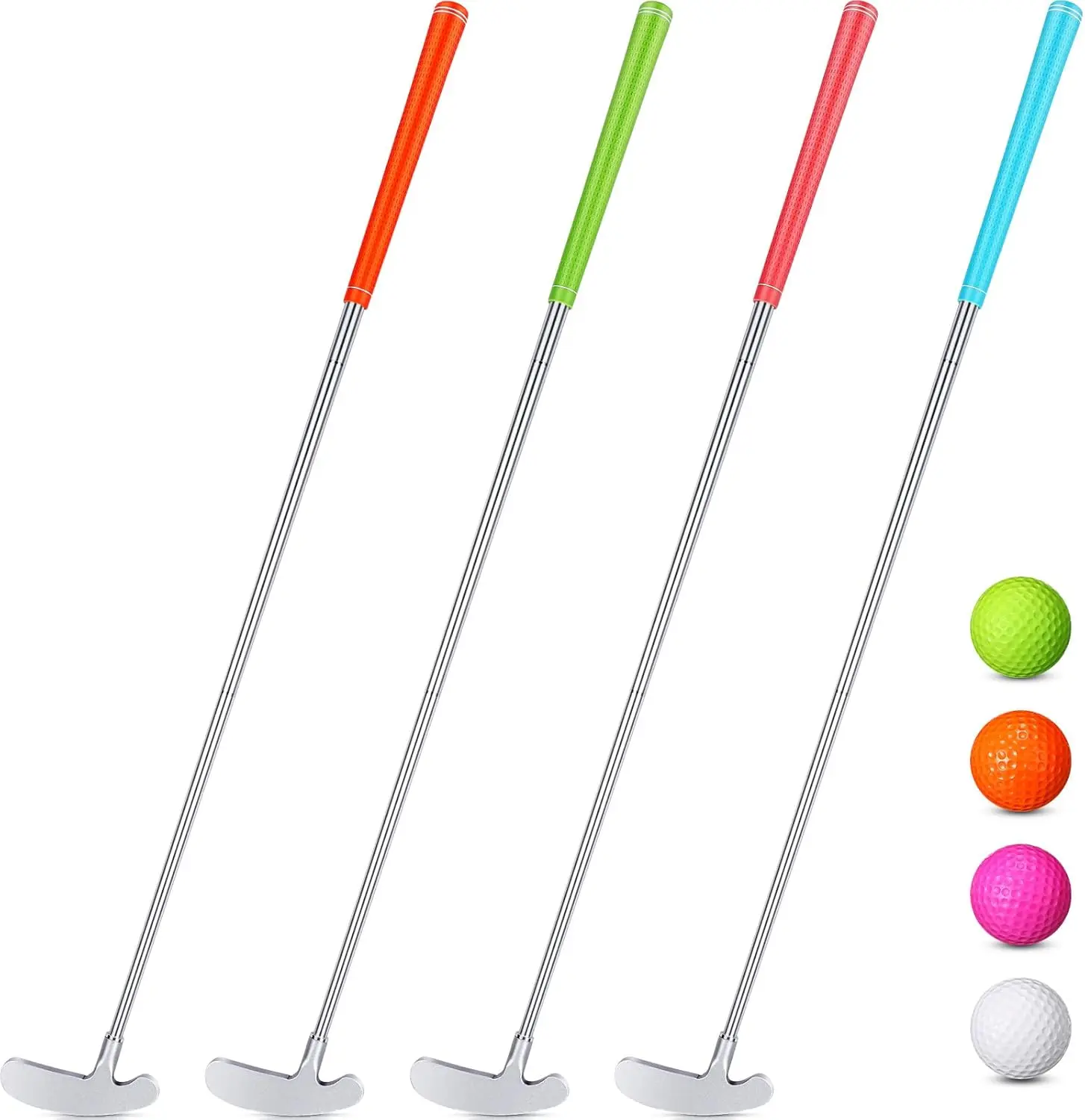 4 sets of golf putters detachable mini two-way golf club with 4 practice golf balls for left-handed and right-handed golfers.