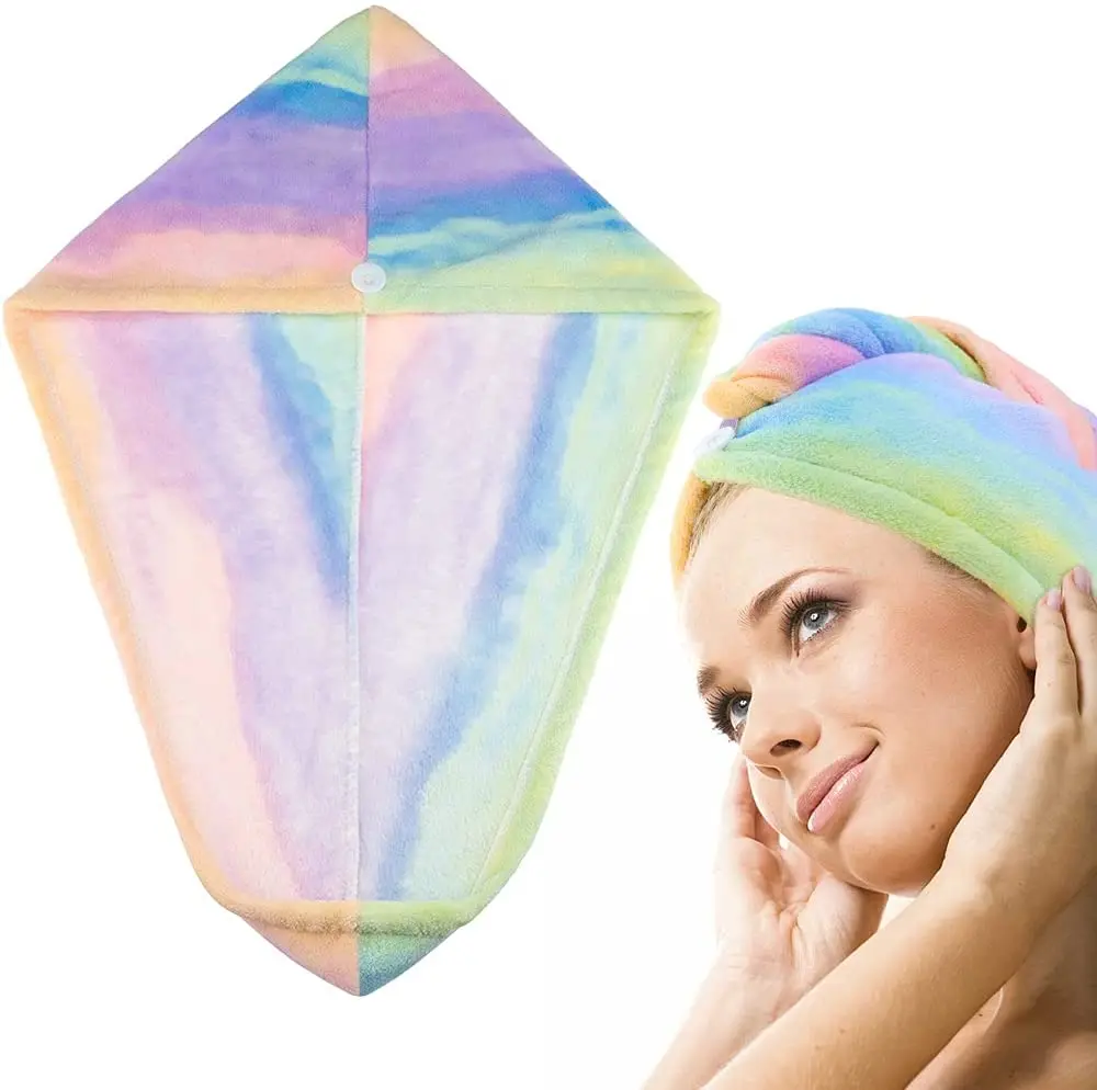 Оптовая продажа прочное водовпитывающее быстросохнущее полотенце из микрофибры для волос тюрбан головы