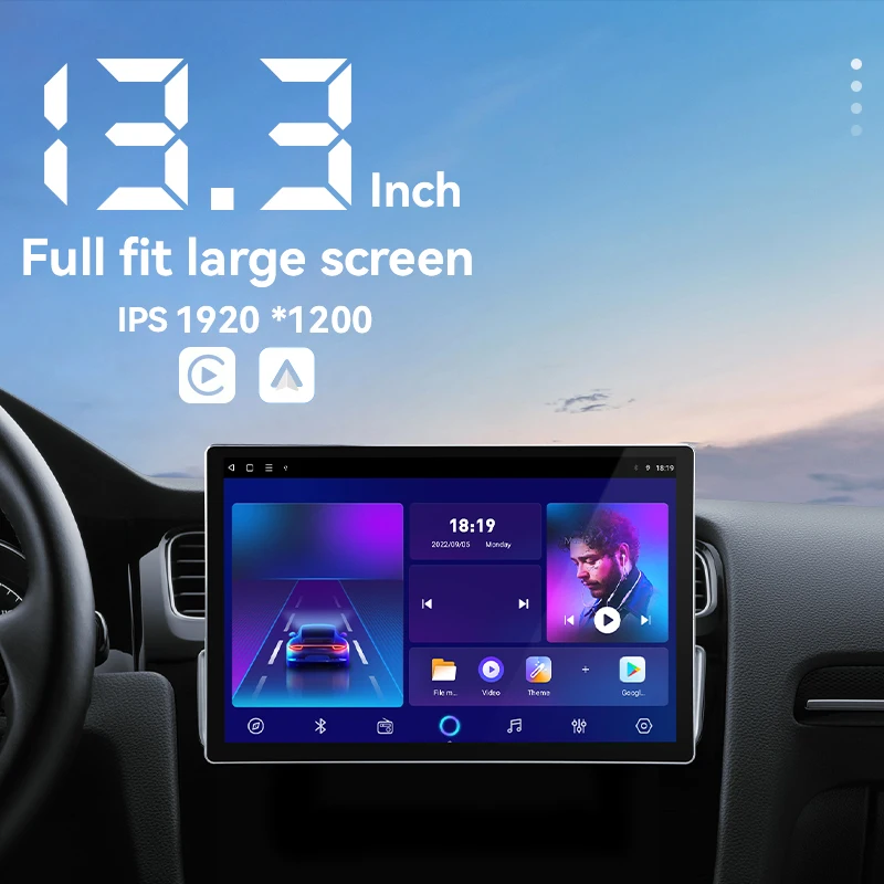 автомагнитола QLED Автомобильный мультимедийный Универсальный 4G + 64G с Carplay радио GPS BT wifi Авторадио