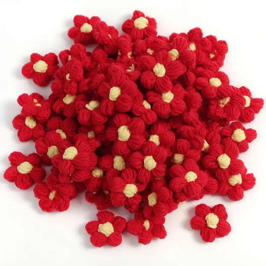 DIY Custom Handmade Knitted Flowers Crochet Flower For Decoration