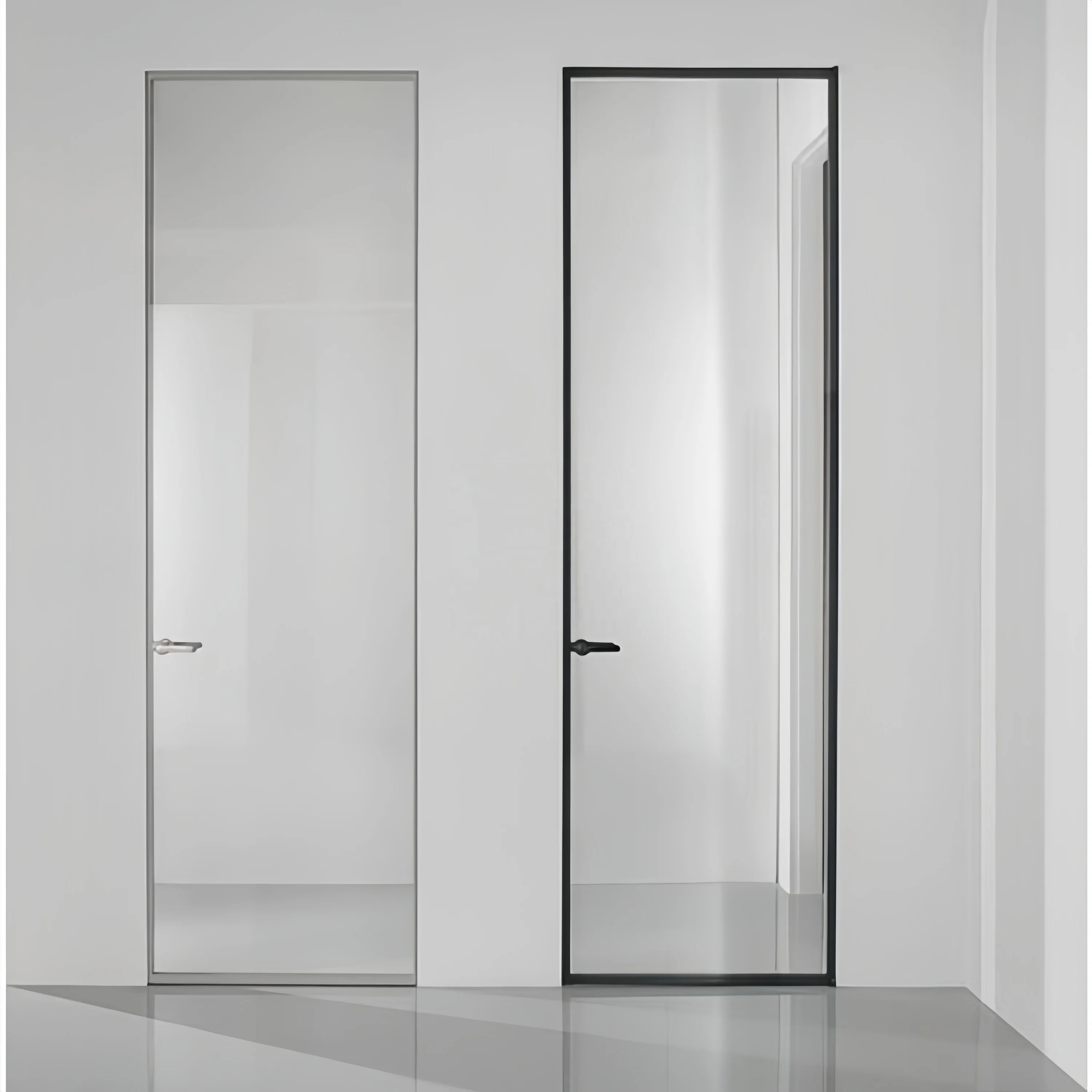 customized Black Aluminium Frame Casement Doors with Handle Tempered Glass Swing Door Double Glazed casement window for sale