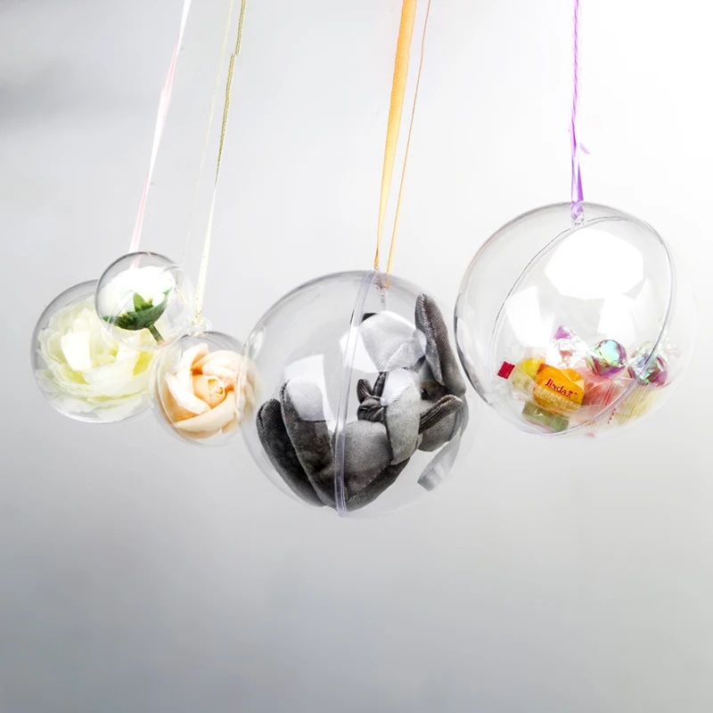 Custom Transparent Plastic Christmas tree decoration Ornaments Balls