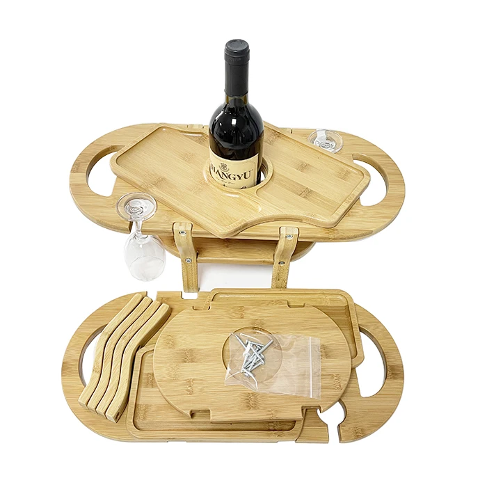 Bamboo Wine Rack Wooden Wine Storage Set Holds Bottles and Glasses Wine Stand Bottle Holder Glass Hanger Drying Rack