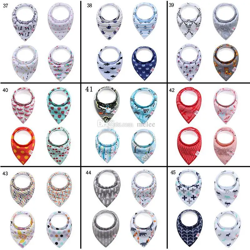 
300styles Baby INS cotton bibs unicorn Newborn KIDS Burp Cloths double layer girls boys cartoon animal owl pattern bibs 