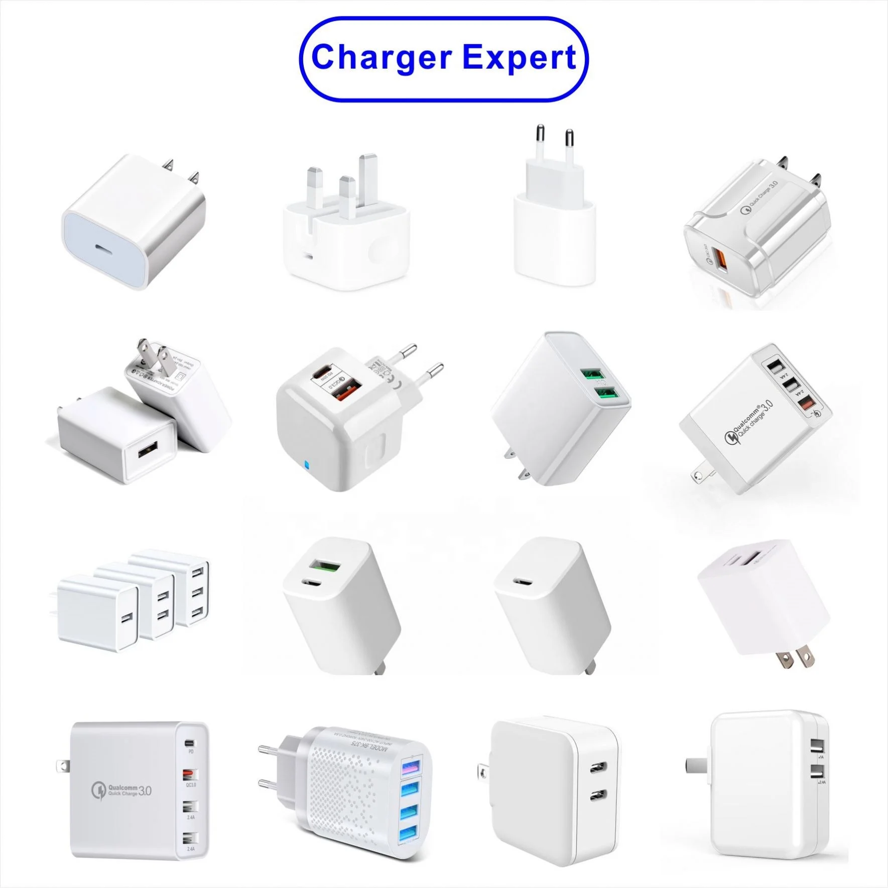 Fashion USB C Multi 20W Pd Gan Fast Usb Type C 20V Transparent Phone Charger