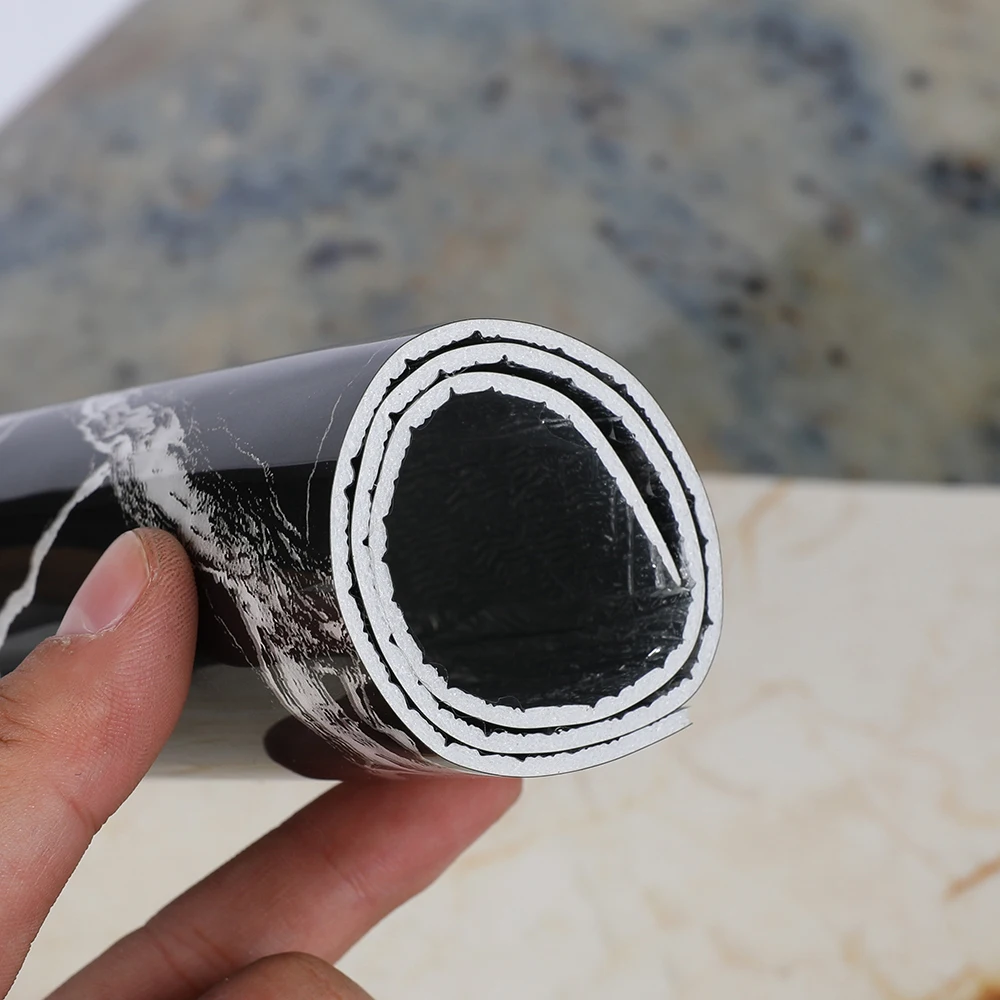 Wangbin Korean Style kitchen marble pvc vinyl decorative self adhesive film CHEAPER than UV MARBLE
