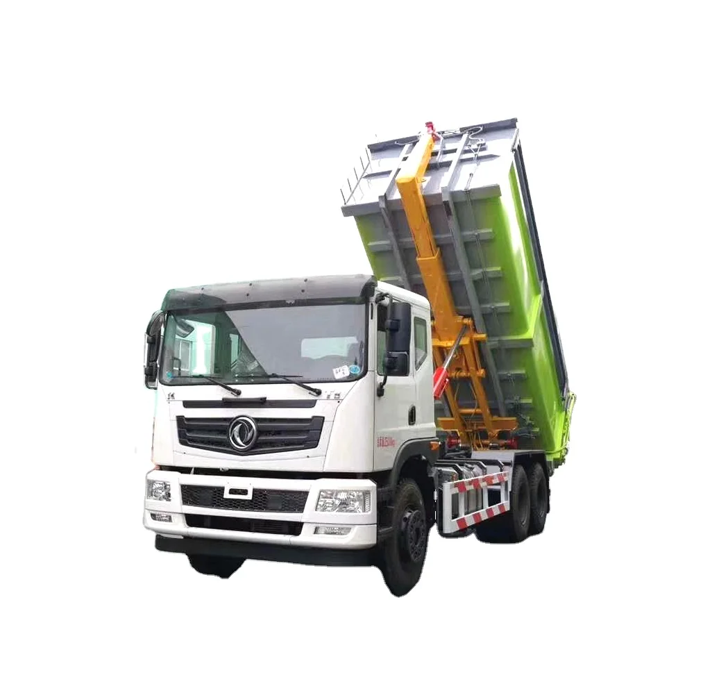 6X4 New DongFeng 25m3 hydraulic detachable container garbage trucks