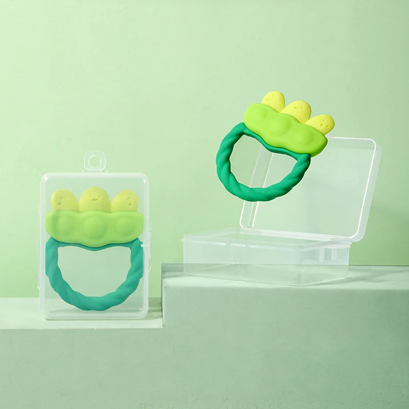 Circular liquid silicone pea shaped baby tether