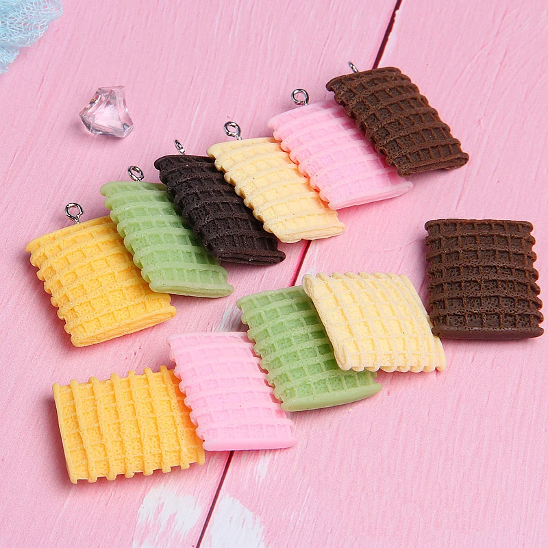 
Free Shipping Charms Multi - color Chocolate Wafer Biscuit Cookie Jewelry Decoration Accessory Cabochons Resin Embellishments 