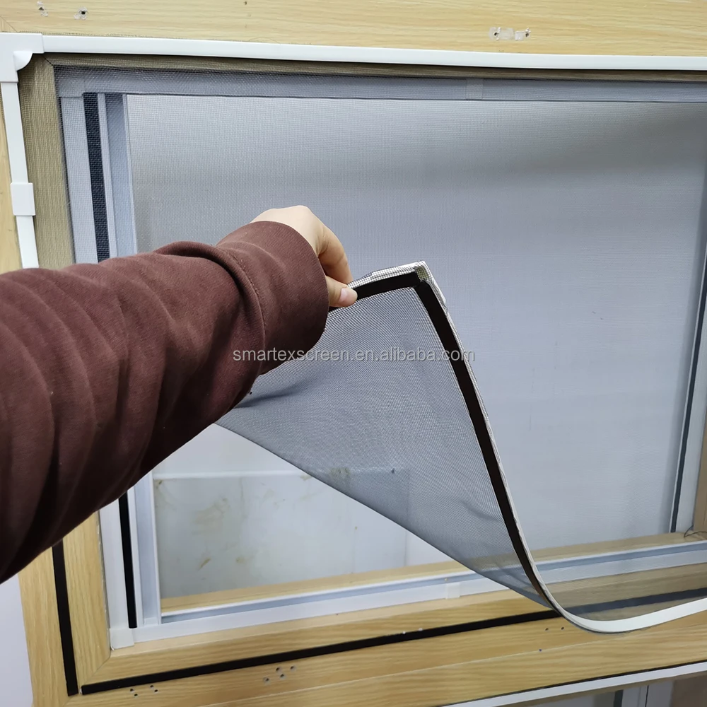 Heat insulation fiberglass screen window magic paste fly screen material magnetic strip windows