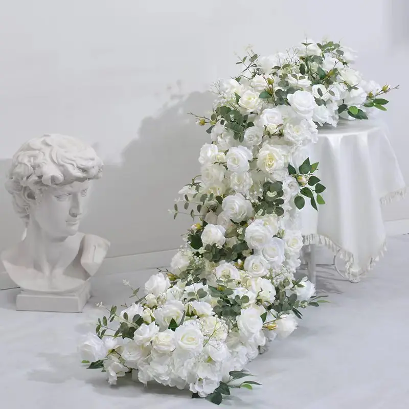 Wedding Supplies luxury artificial wholesale flowers runner flower for artificial wedding flower White rose runner