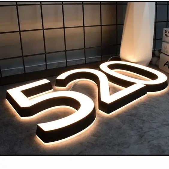 Store Outdoor Business sign Custom Led Sign Backlit Stainless Steel 3D Letter Sign Storefront Illuminated Advertising Letters