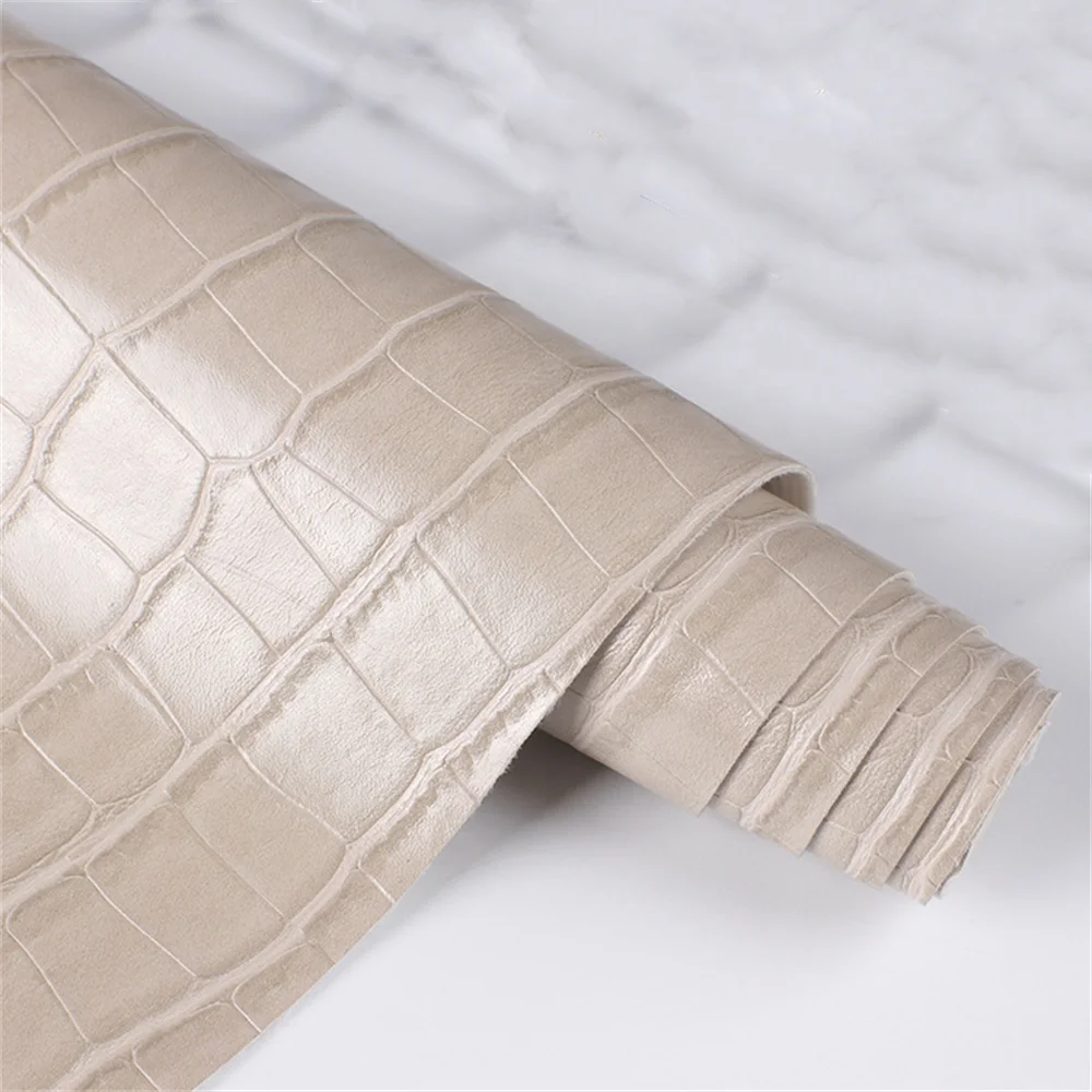 Recycle PU leather bamboo design woven backing fabric tear strength & anti scratch durable use for bag boxes and upholstery