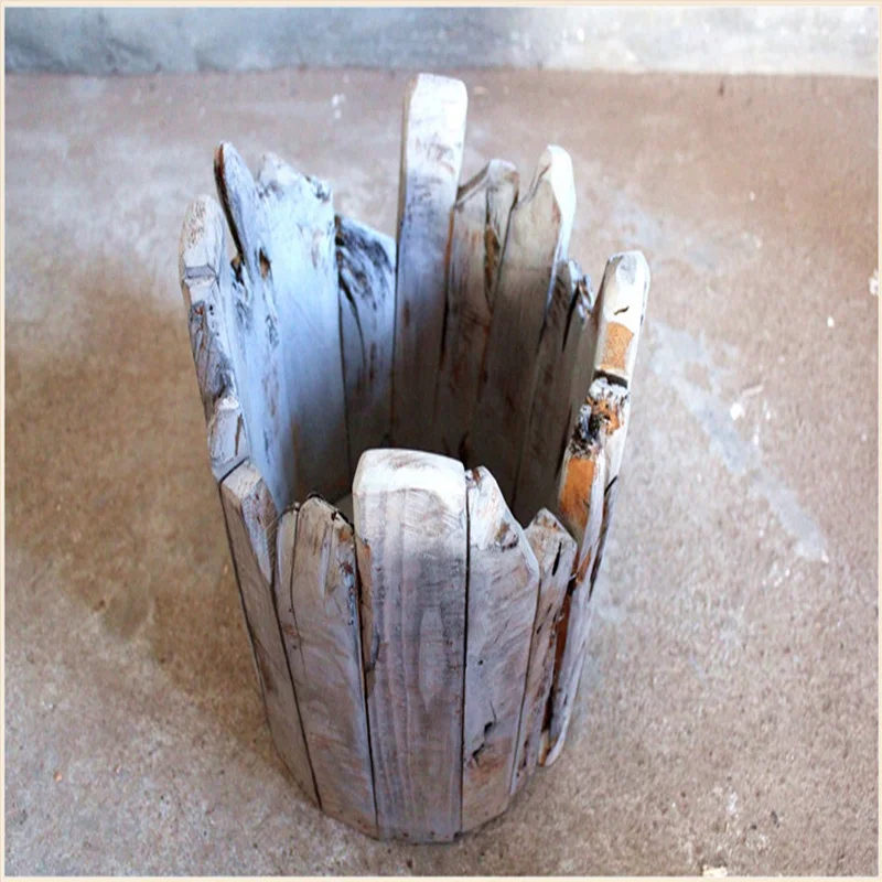 Factory supply discount price small wood wine barrel planters wooden planter vertical hanging garden