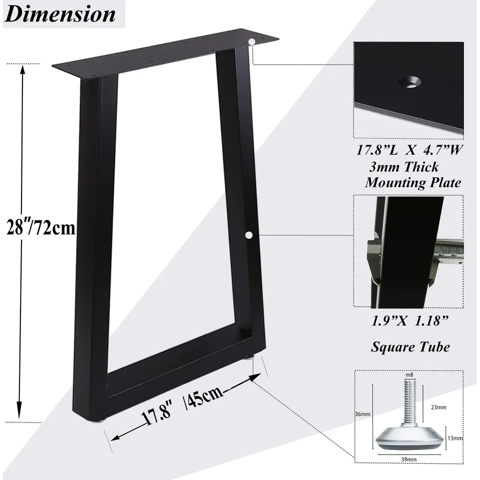 Table Legs Industrial Cast Iron Steel Frame Shape Desk Office Bench Dinning Coffee Dining Furniture Metal Table Legs For Table