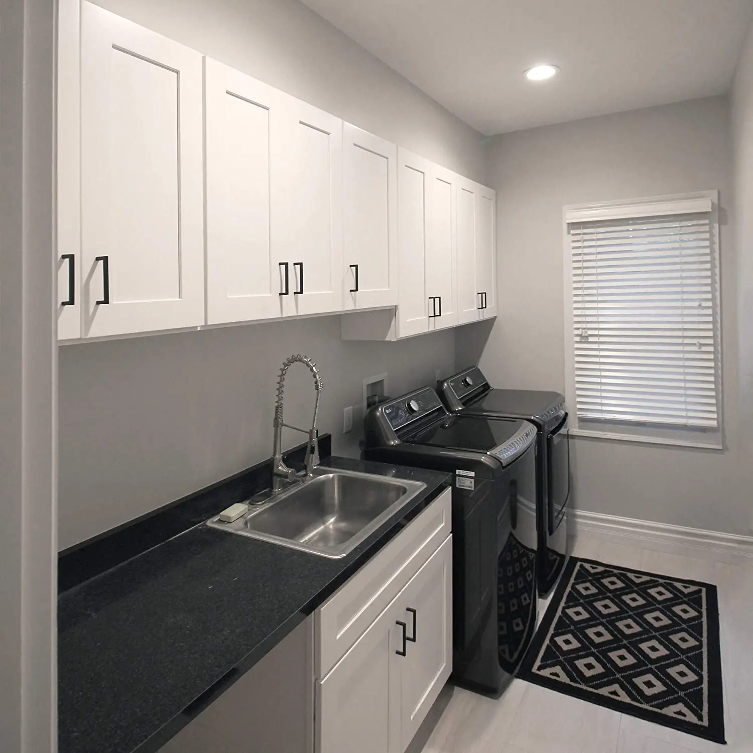 American Style Wood Veneer Stained Frame Kitchen Cabinets Wholesale Full Kitchen Set Cabinets with PET high Glossy Slab Door