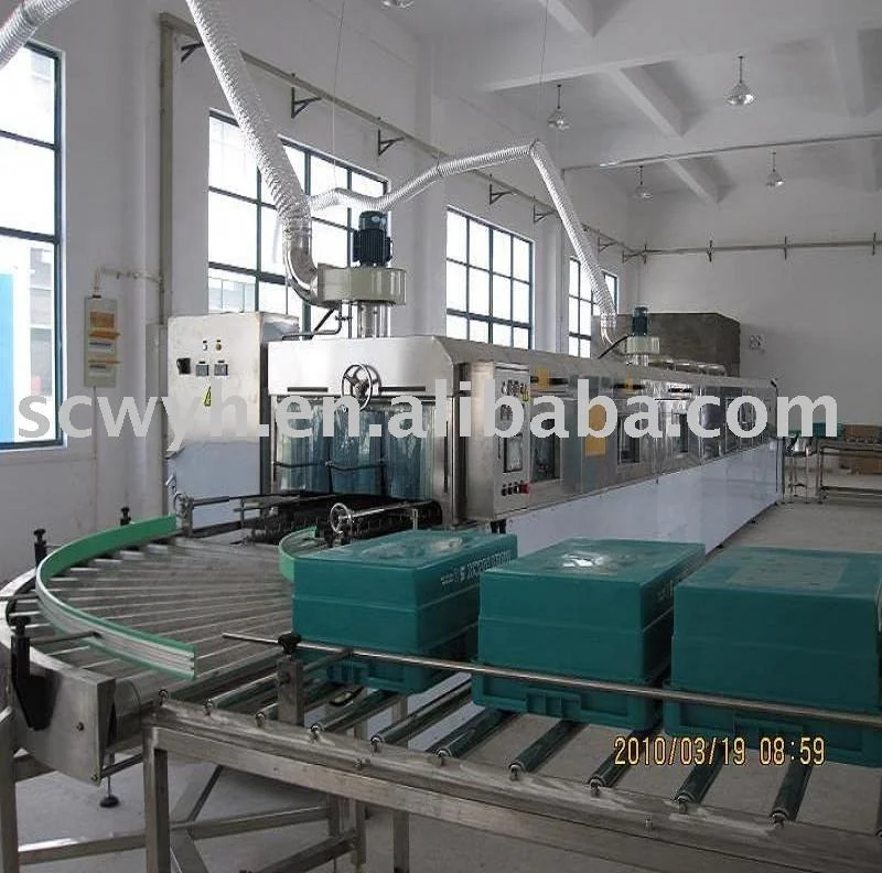 automatic passing type plastic container cleaning machine