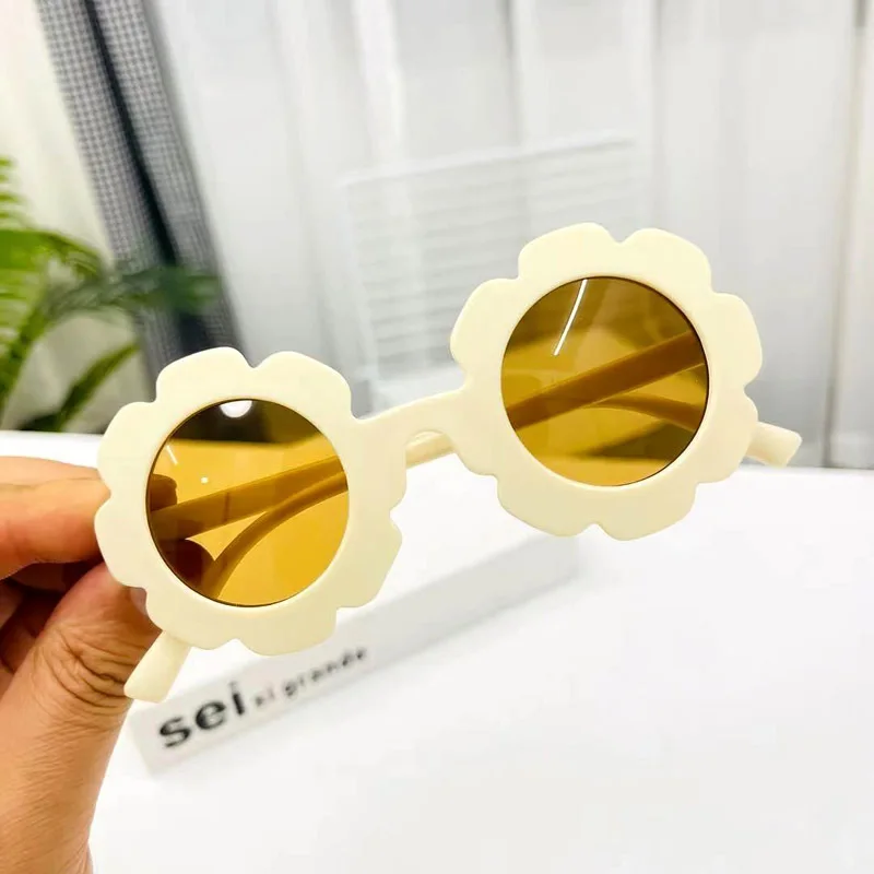 TY0879 Summer Cute Toys Children Sunflower Sun Glasses Frosted Boys Eeywear Anti-UV Protection Reflective Beach Kids Sunglasses