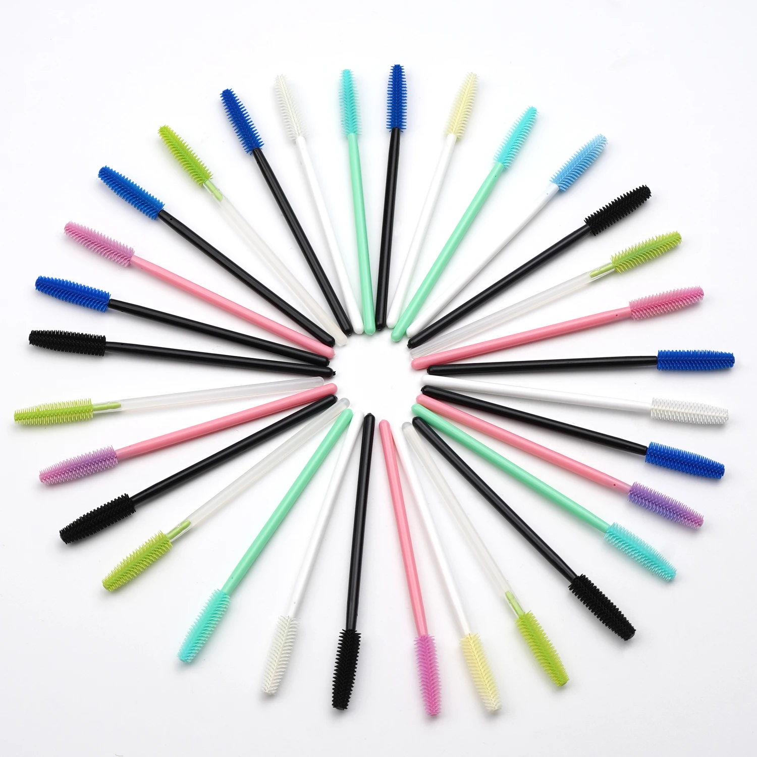 Bameier 2024 Purple Black Pink Beige Colored Lash Brush Wands Disposable Eyelash Wands Brushes