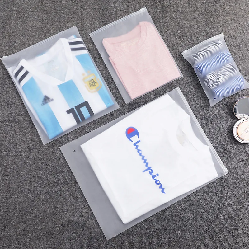 Biodegradable Sealing Zipper Packing Clothing Bag Frosted Clothes Shirt Swimwear Packaging Zip Lock Plastic Bag