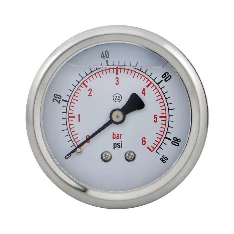 60mm 304SS threaded connection bourdon tube pressure gauge manometer