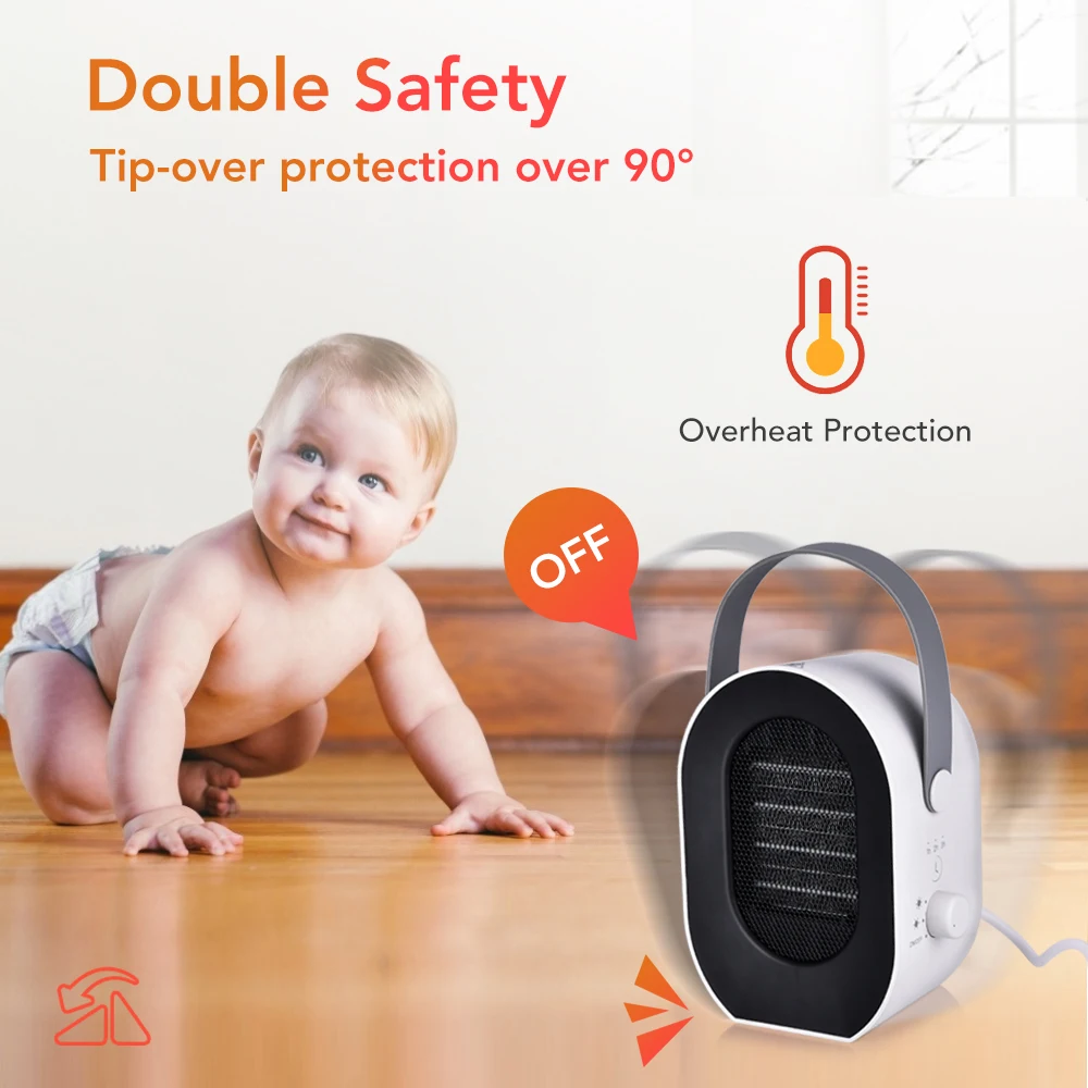 Home Office Winter PTC Tabletop Heated Small Portable Electric Fan Heater