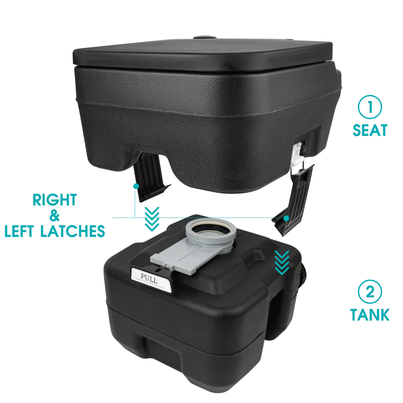 Luxury Outdoor Plastic Retractable Portable Mobile Black Toilet Movable Camping Folding Toilet Portable Car toilet accessories