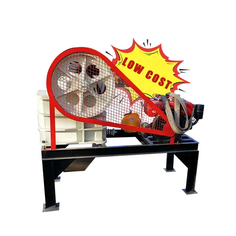 Mini gold ore rock stone crusher, Portable diesel engine PE150x250 small scale granite jaw crusher