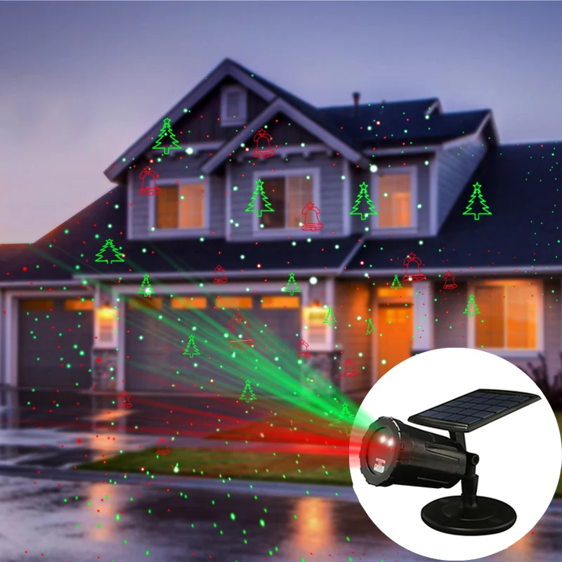KSWING Solar Outdoor Garden Laser Party Light  Christmas Pattern Moving Night Light Projector garden light