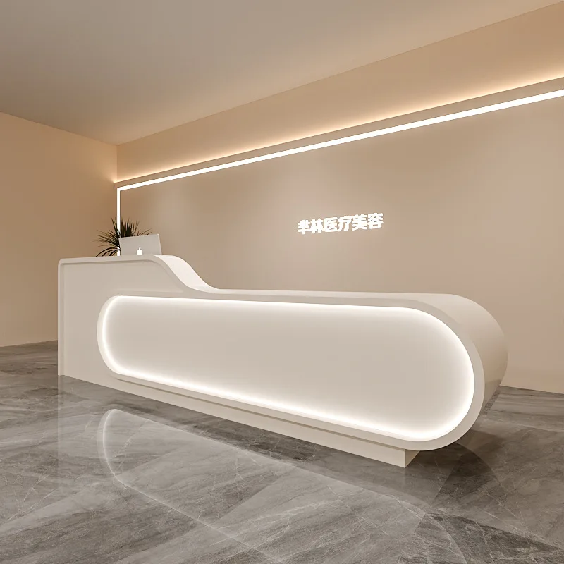2024 Reception Furniture New Modern Simplicity Customized reception desk cashier table reception desk beauty salon